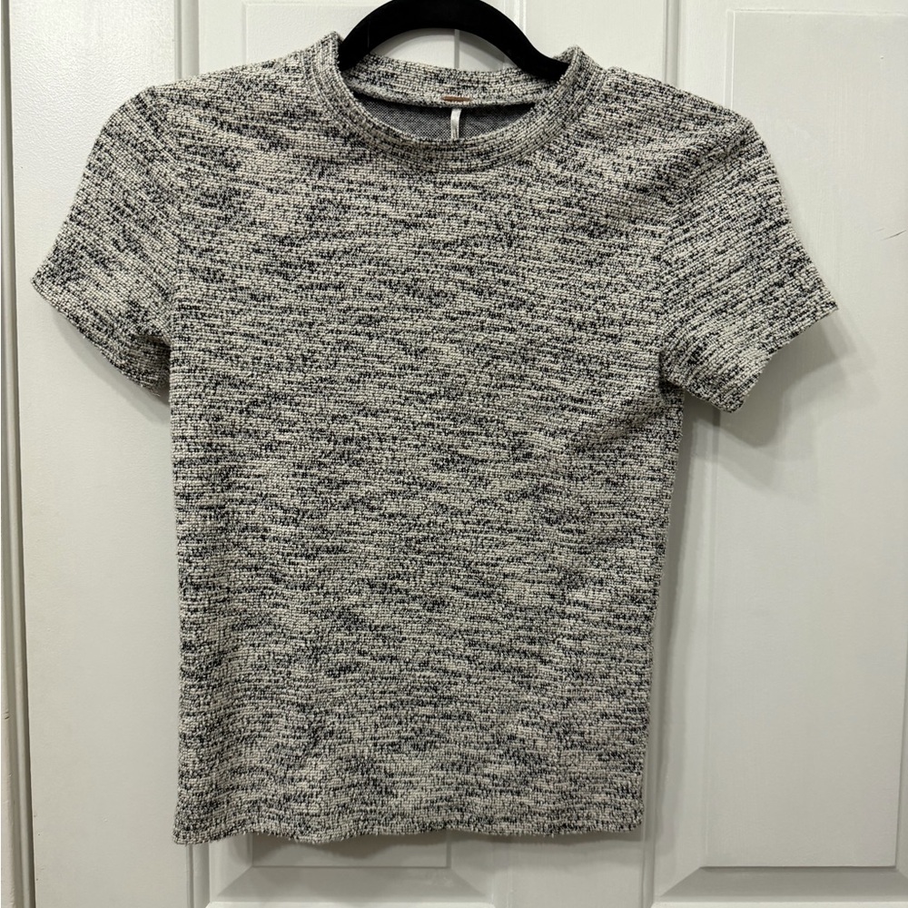 Free People Black and White Knit Top NWOT